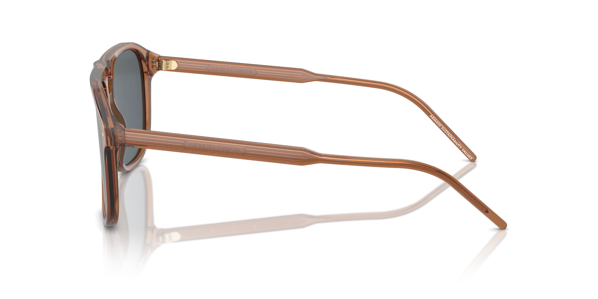 Giorgio Armani AR8212 5932R5 Occhiali da sole Acetato Marrone Blu Squadrata Normale - immagine 4
