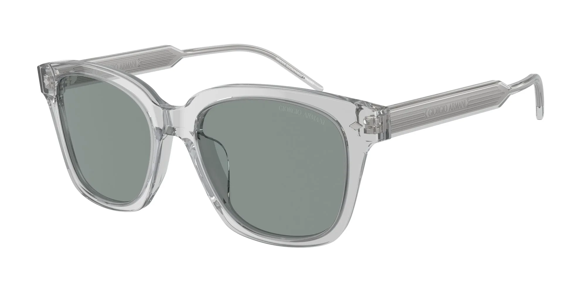 Giorgio Armani AR8210U 608056 Occhiali da sole Acetato Grigio Blu Squadrata Normale - immagine 1
