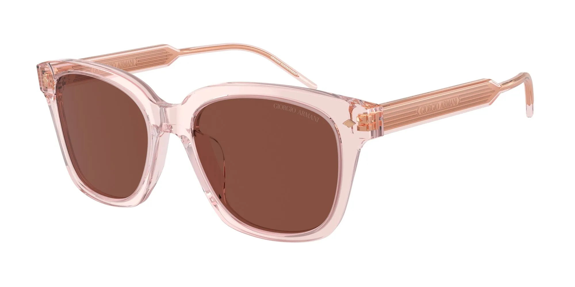 Giorgio Armani AR8210U 6073C5 Occhiali da sole Acetato Rosa Rosso Squadrata Normale - immagine 1
