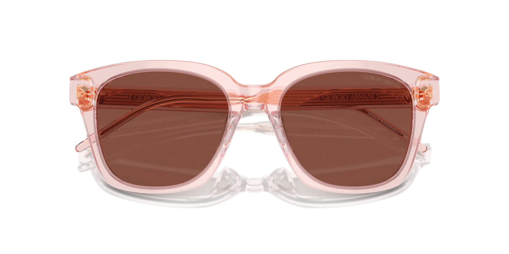 Giorgio Armani AR8210U 6073C5 Occhiali da sole Acetato Rosa Rosso Squadrata Normale - immagine 2