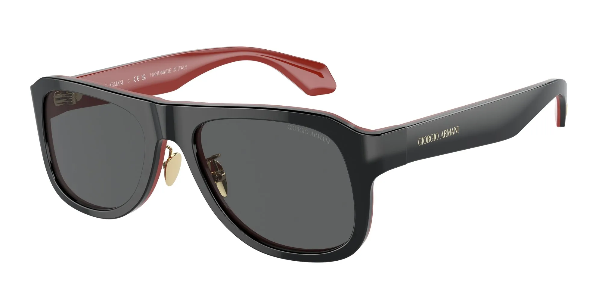 Giorgio Armani AR8209 6069B1 Occhiali da sole Acetato Nero Grigio Pilot Normale - immagine 1