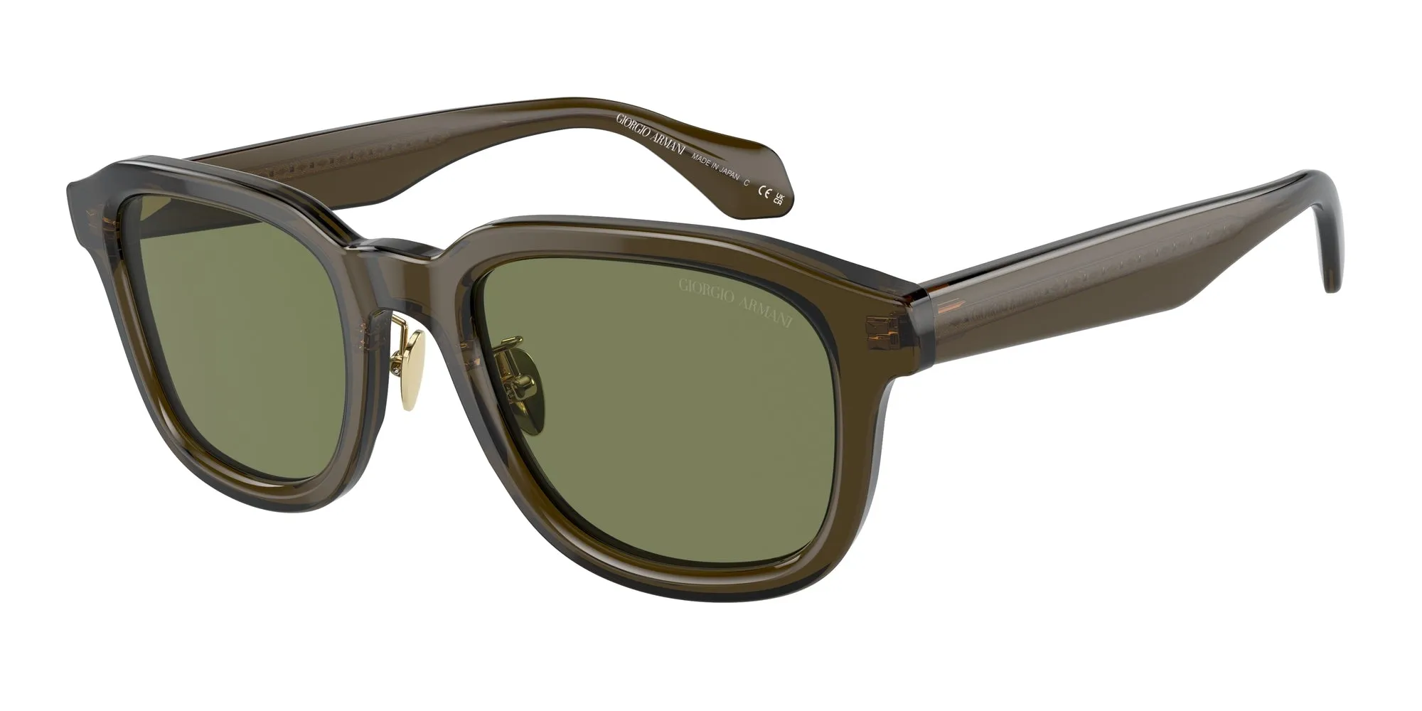 Giorgio Armani AR8206 60612A Occhiali da sole Acetato Verde Verde Squadrata Normale - immagine 1