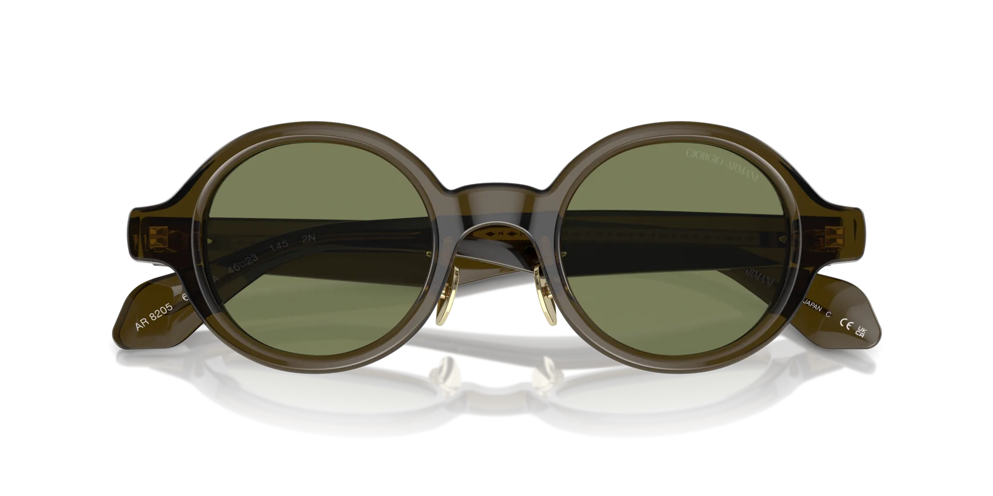 Giorgio Armani AR8205 60612A Occhiali da sole Acetato Verde Verde Rotonda Normale - immagine 2