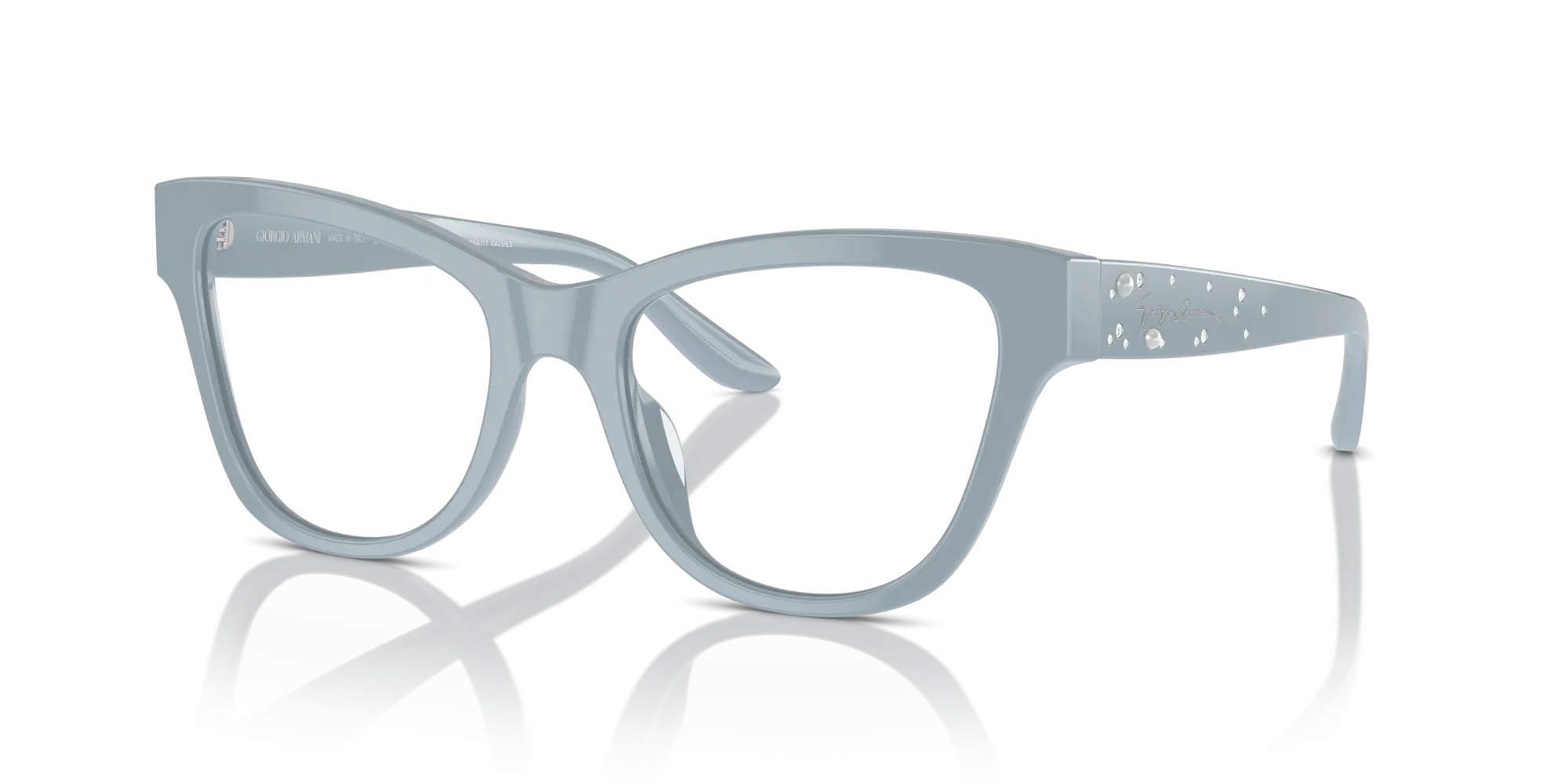 Giorgio Armani AR7260BU 6082 Montature da vista Acetato Blu Cat Eye Normale - immagine 4