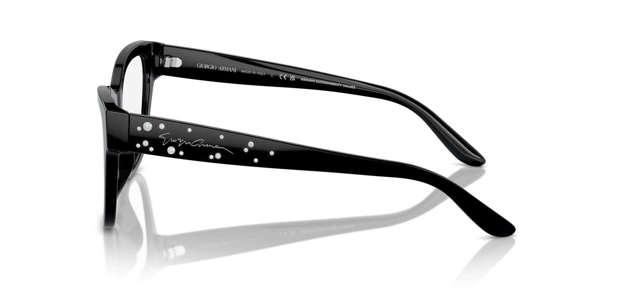 Giorgio Armani AR7260BU 5001 Montature da vista Acetato Nero Cat Eye Normale - immagine 4