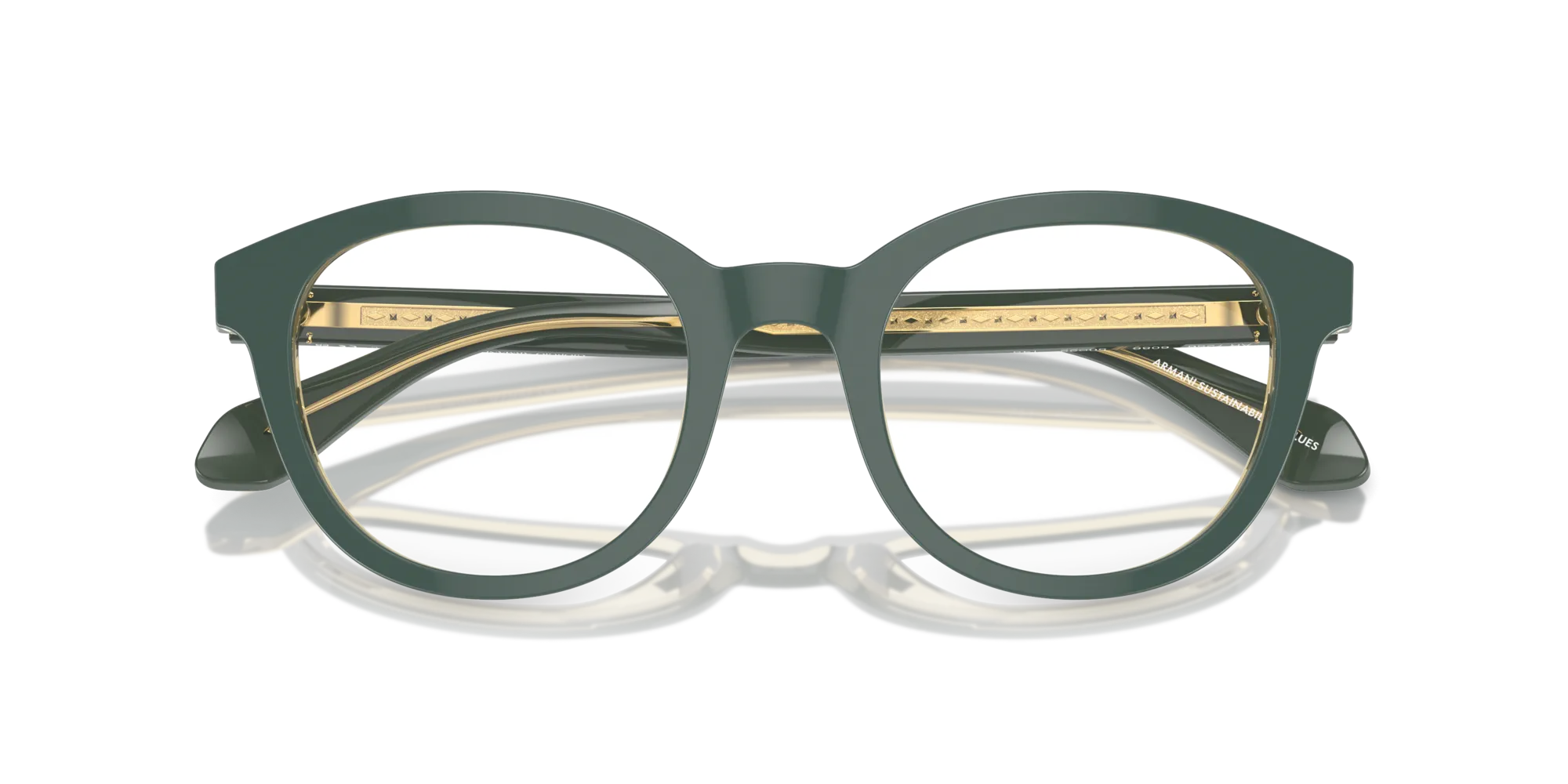 Giorgio Armani AR7256 6086 Montature da vista Acetato Verde Trasparente Pantos Normale - immagine 2