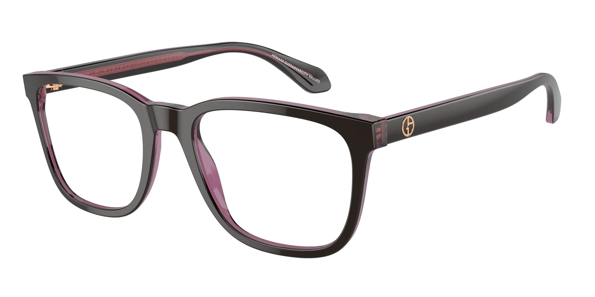 Giorgio Armani AR7255 6088 Montature da vista Acetato Marrone Trasparente Pillow Normale - immagine 1