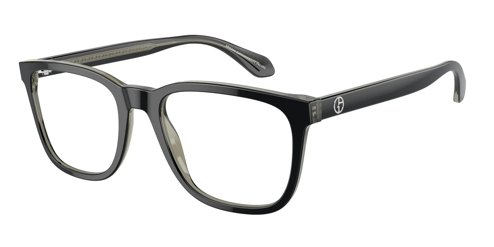 Giorgio Armani AR7255 6087 Montature da vista Acetato Nero Trasparente Pillow Normale - immagine 1