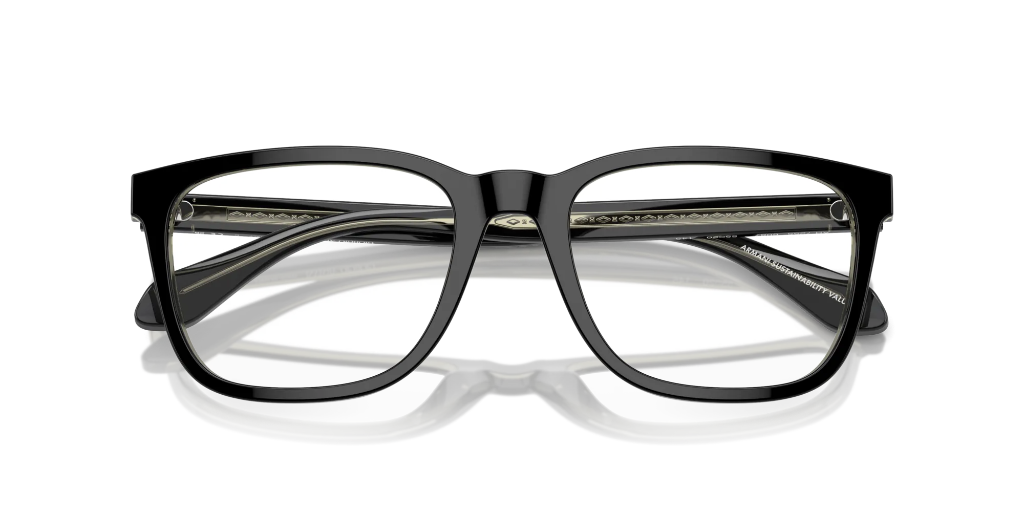 Giorgio Armani AR7255 6087 Montature da vista Acetato Nero Trasparente Pillow Normale - immagine 2