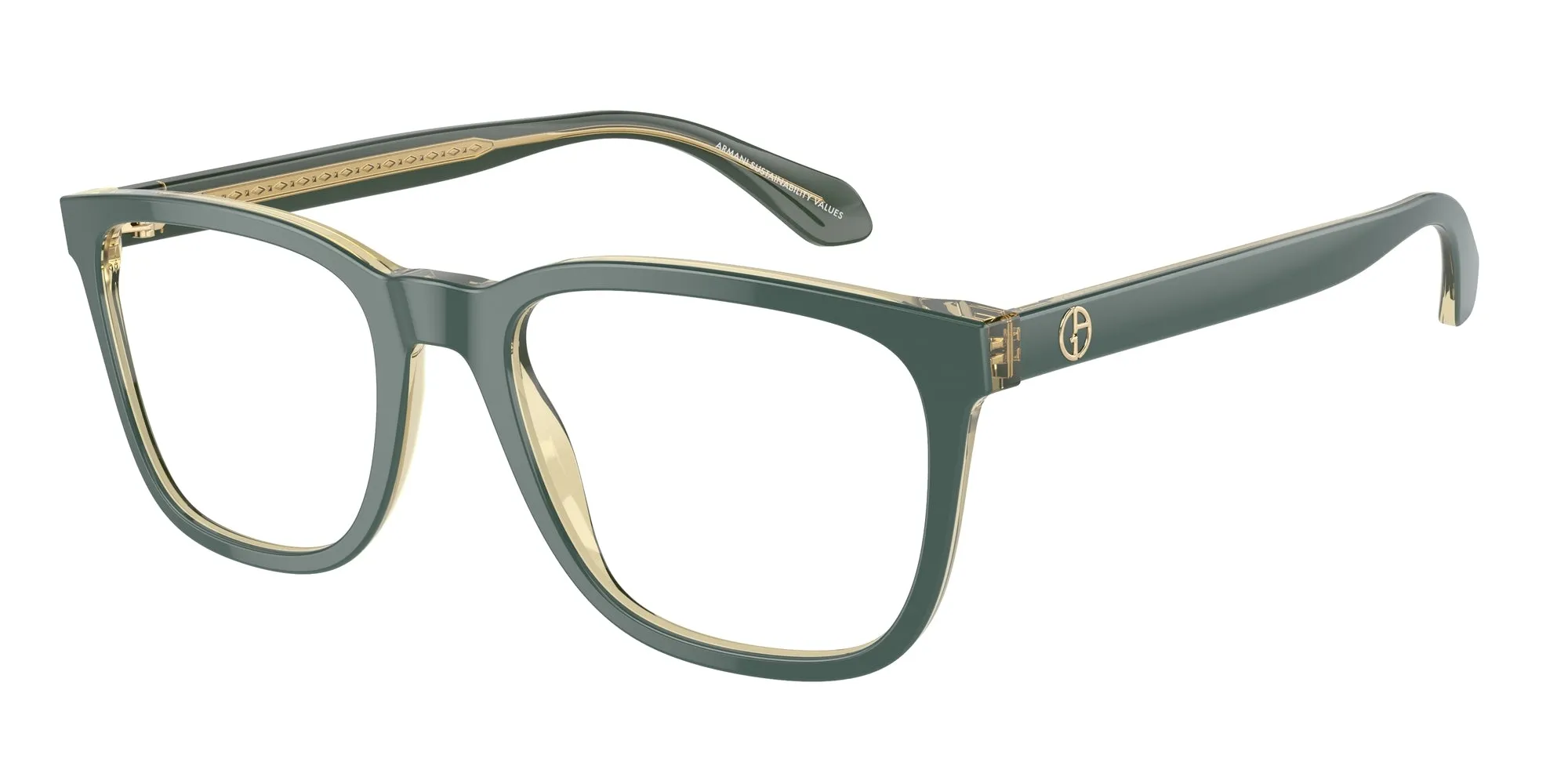 Giorgio Armani AR7255 6086 Montature da vista Acetato Verde Trasparente Pillow Normale - immagine 1