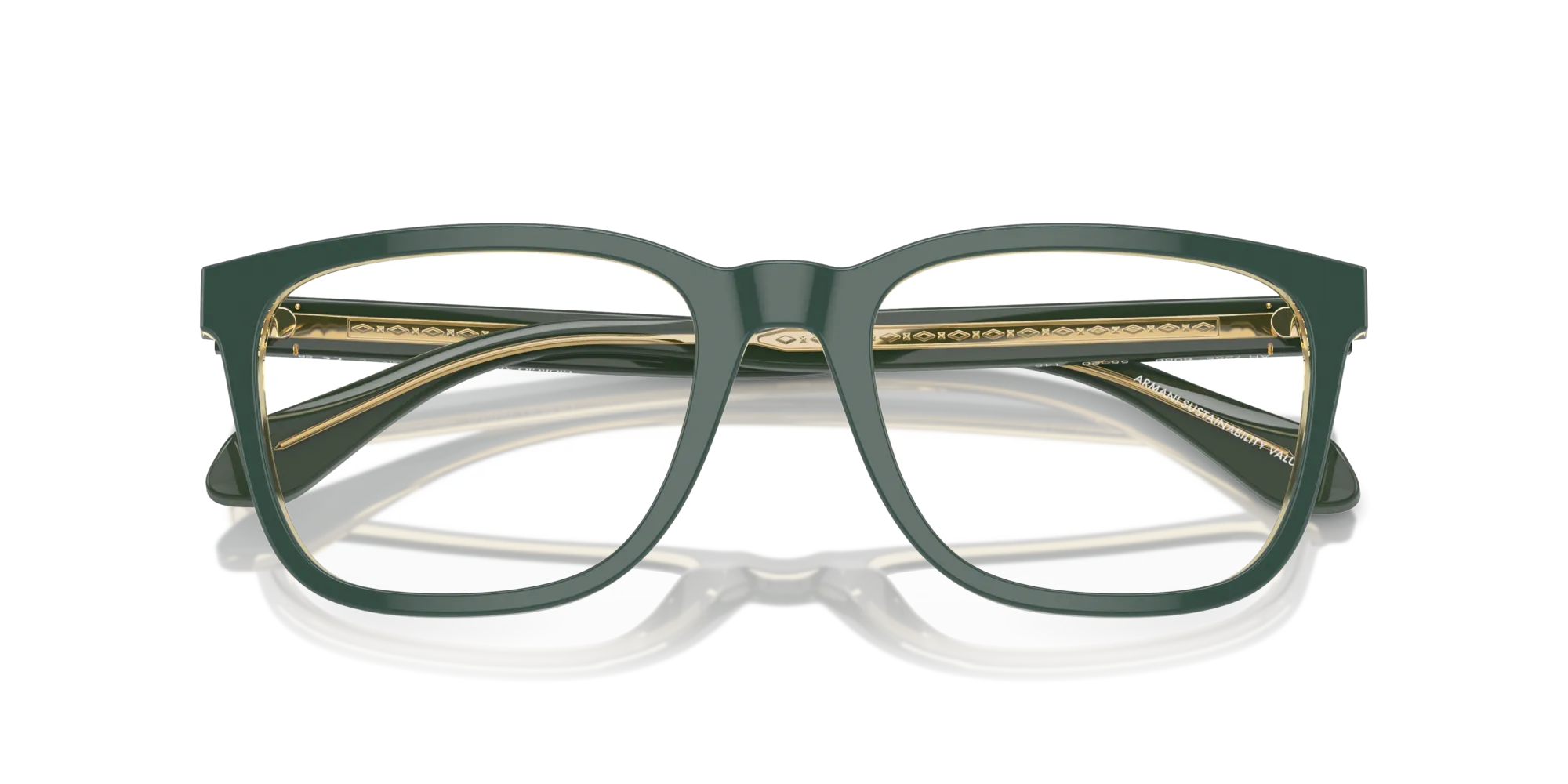 Giorgio Armani AR7255 6086 Montature da vista Acetato Verde Trasparente Pillow Normale - immagine 2