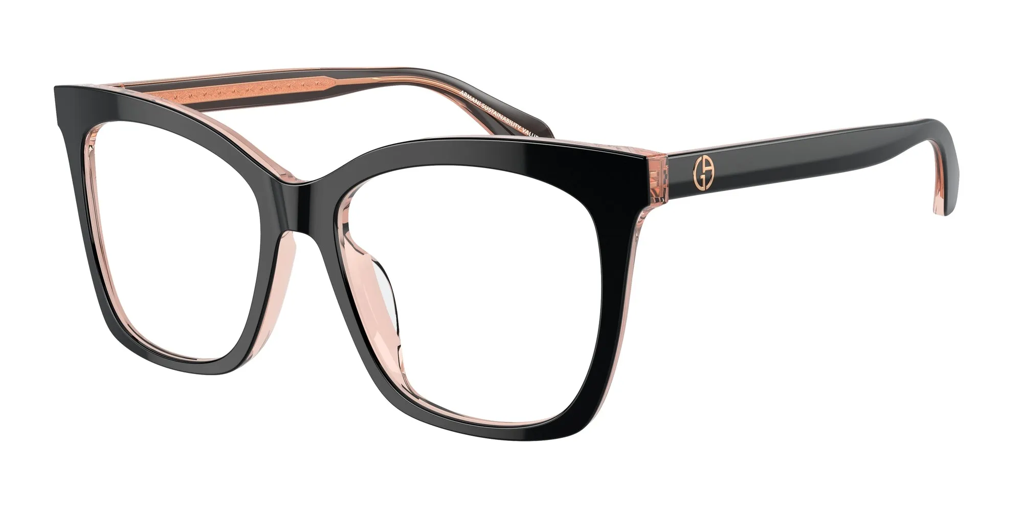 Giorgio Armani AR7254U 6089 Montature da vista Acetato Nero Trasparente Squadrata Normale - immagine 1