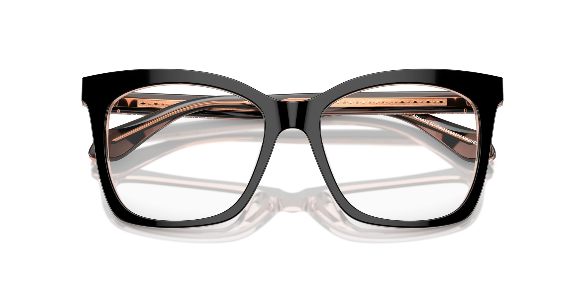 Giorgio Armani AR7254U 6089 Montature da vista Acetato Nero Trasparente Squadrata Normale - immagine 2