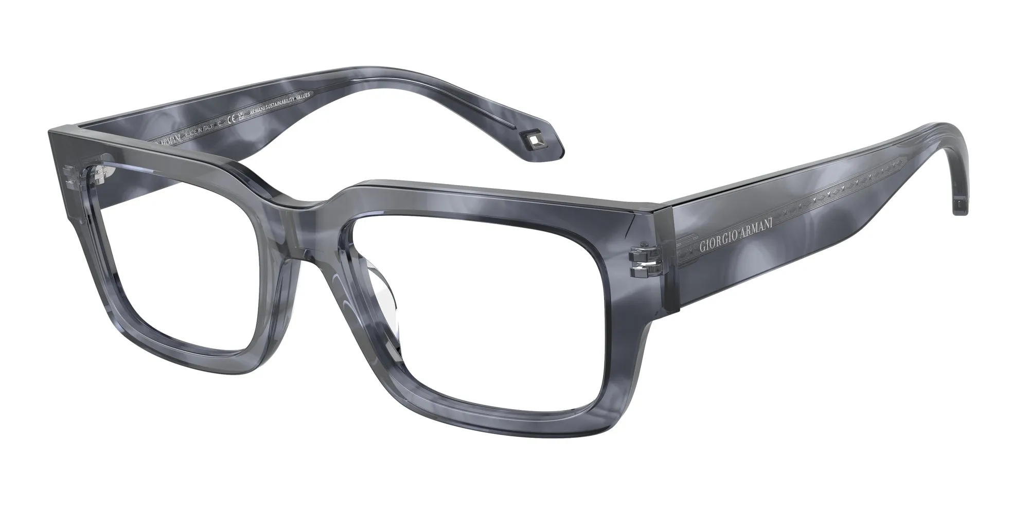 Giorgio Armani AR7243U 5986 Montature da vista Acetato Blu Trasparente Squadrata Normale - immagine 1