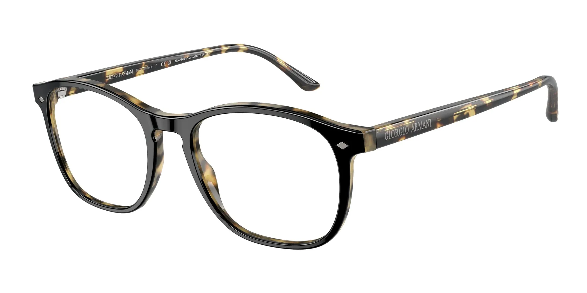 Giorgio Armani AR7003 6127 Montature da vista Acetato Nero Squadrata Normale - immagine 1