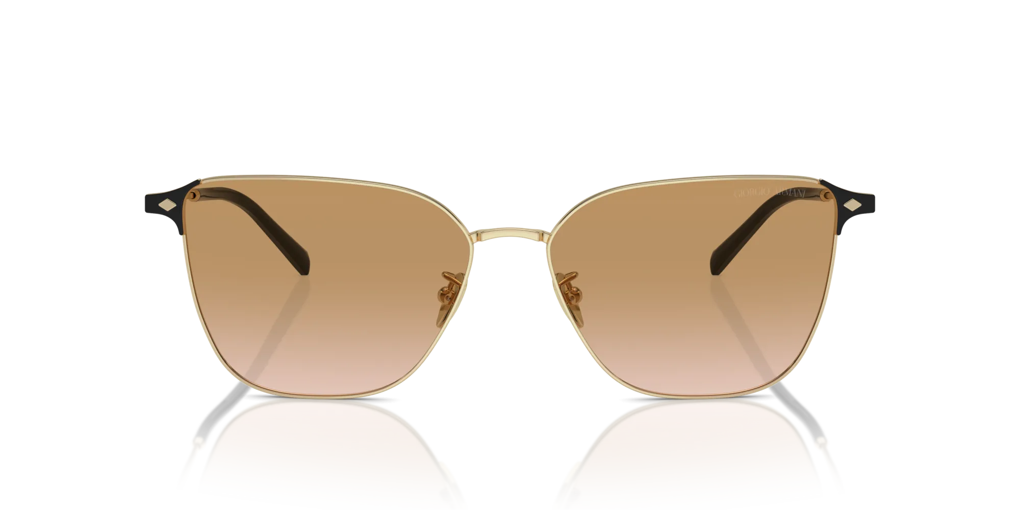 Giorgio Armani AR6155 301313 Occhiali da sole Acciaio Oro Marrone Squadrata Normale Sfumato - immagine 3