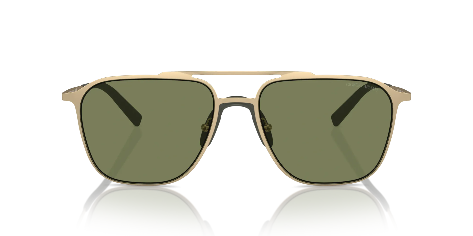 Giorgio Armani AR6110 30022A Occhiali da sole Acciaio Oro Verde Squadrata Normale - immagine 3