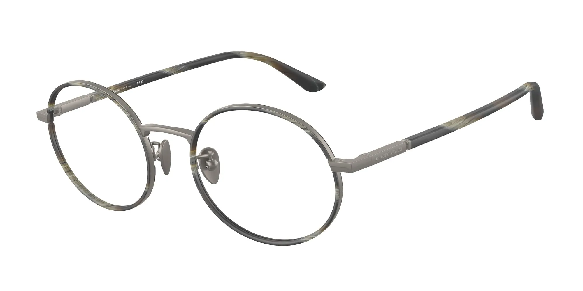 Giorgio Armani AR5145J 3003 Montature da vista Acciaio Grigio Trasparente Rotonda Normale - immagine 1