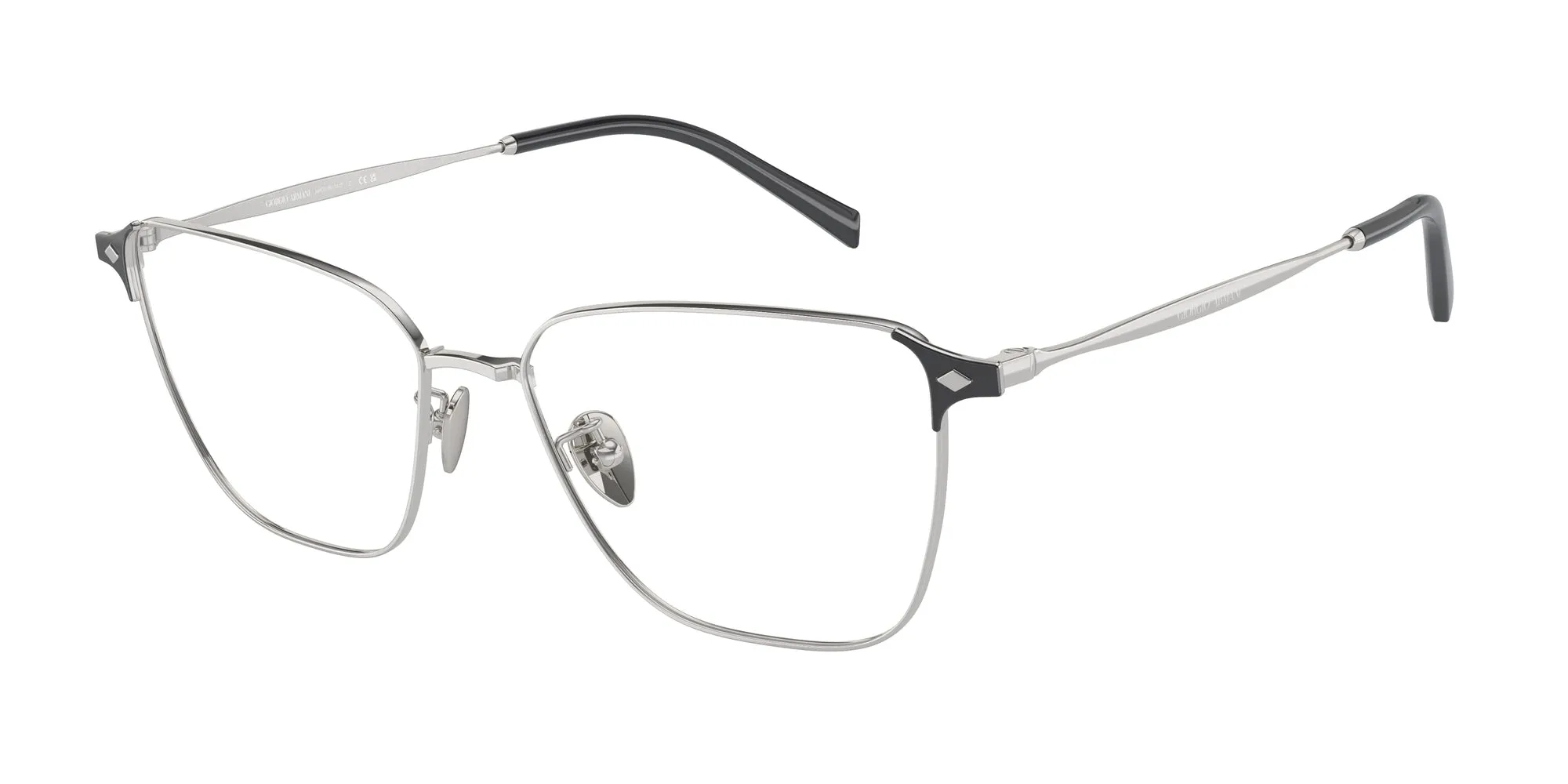 Giorgio Armani AR5144 3015 Montature da vista Acciaio Argento Trasparente Pillow Normale - immagine 1