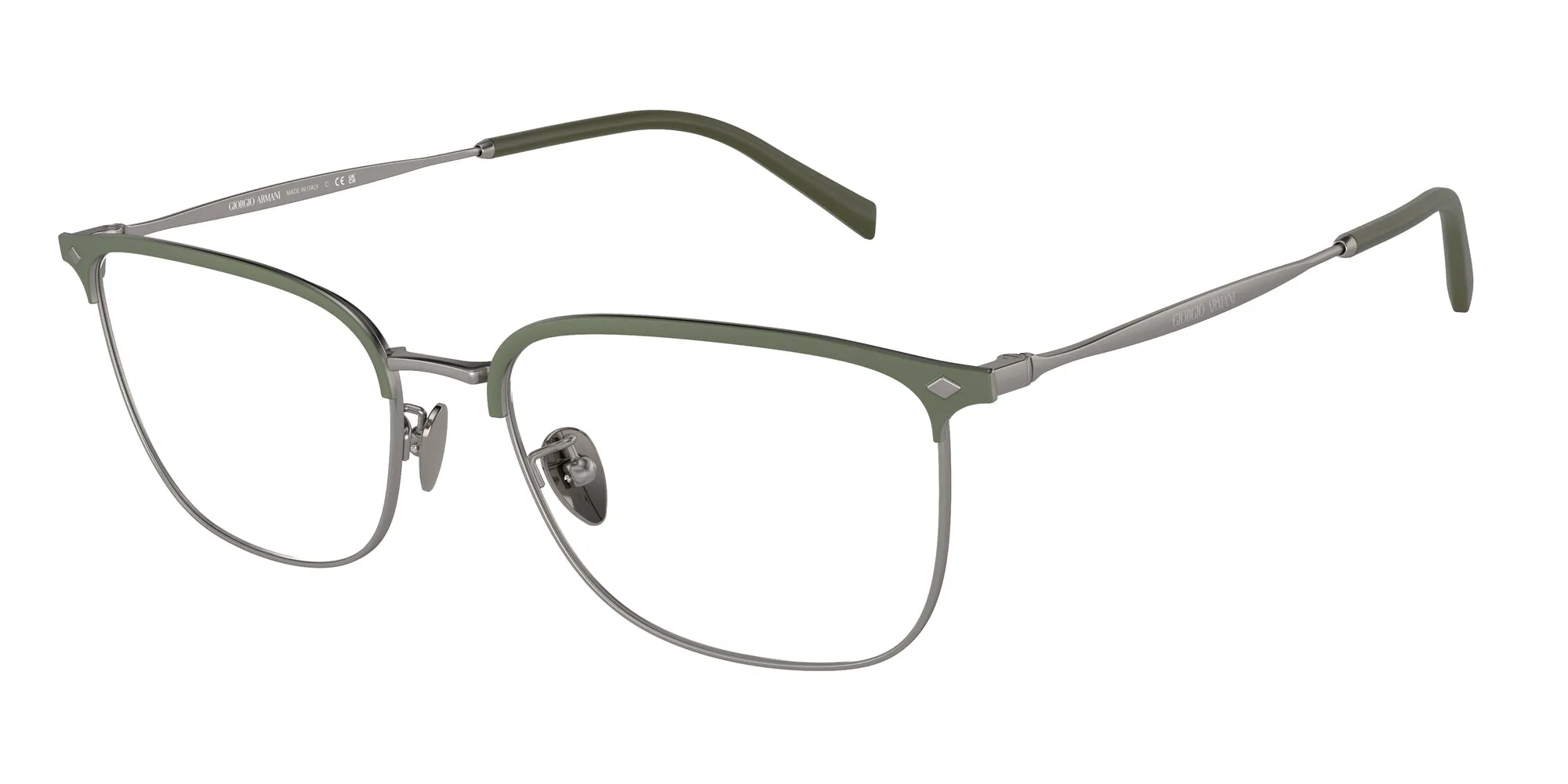 Giorgio Armani AR5143 3376 Montature da vista Acciaio Grigio Trasparente Squadrata Normale - immagine 1