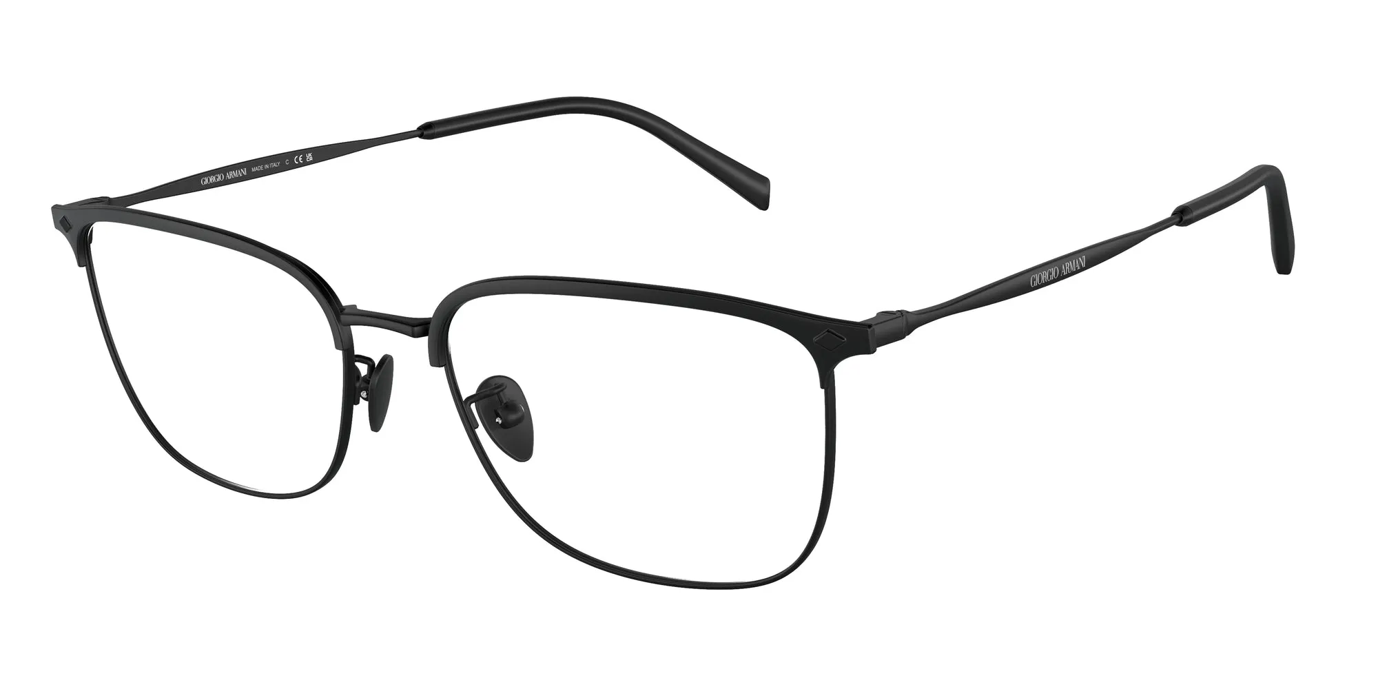 Giorgio Armani AR5143 3001 Montature da vista Acciaio Nero Trasparente Squadrata Normale - immagine 1