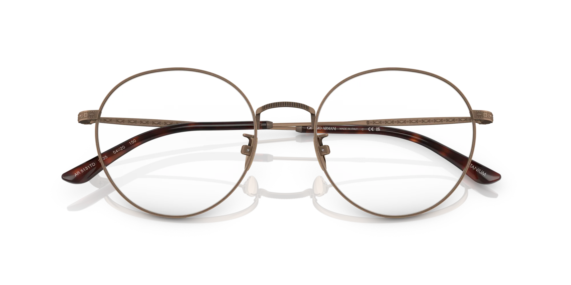 Giorgio Armani AR5131TD 3335 Montature da vista Titanio Marrone Pantos Normale - immagine 2
