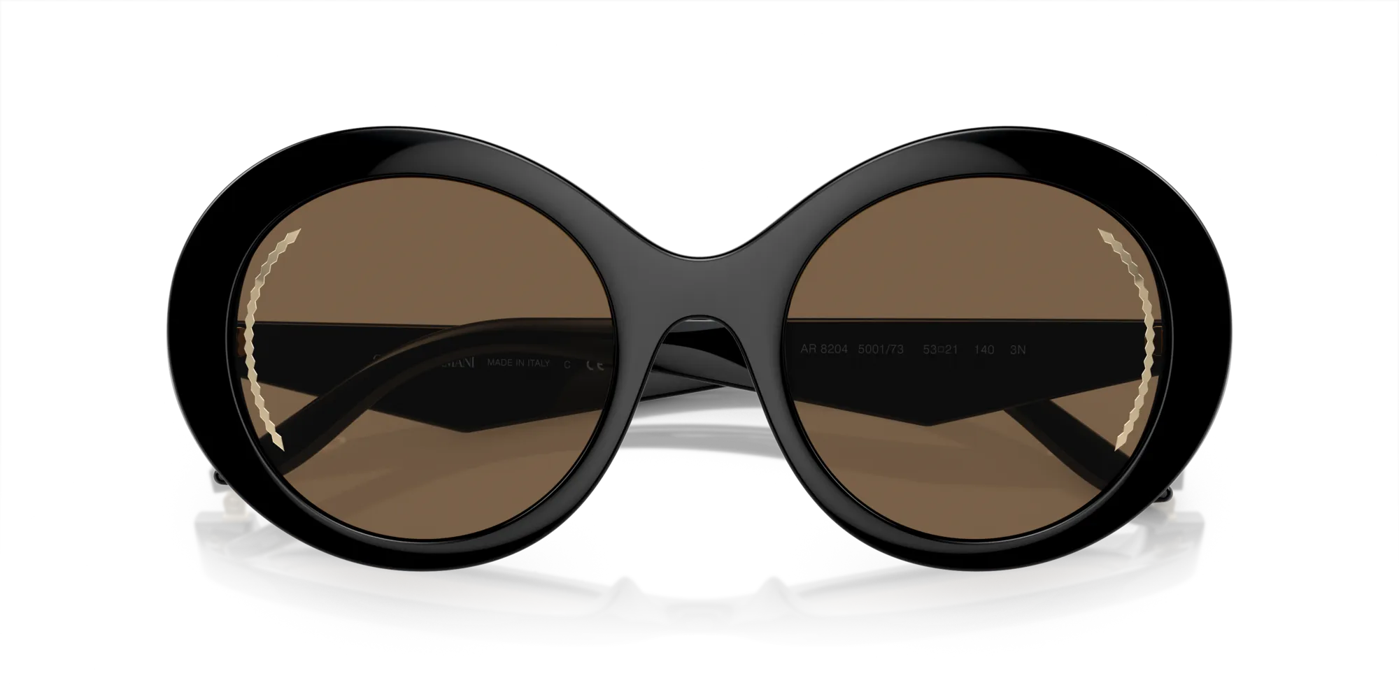 Giorgio Armani AR8204 500173 Occhiali da sole Iniettato Nero Marrone Rotonda Normale - immagine 2
