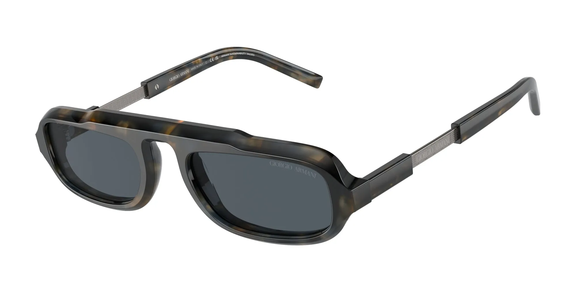 Giorgio Armani AR8203 604887 Occhiali da sole Acetato Blu Grigio Squadrata Normale - immagine 1