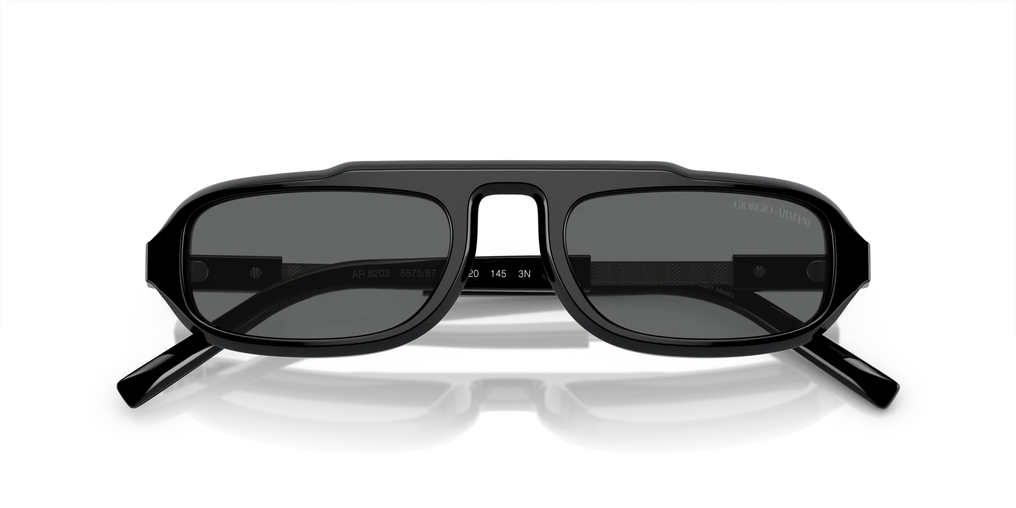 Giorgio Armani AR8203 587587 Occhiali da sole Acetato Nero Grigio Squadrata Normale - immagine 2