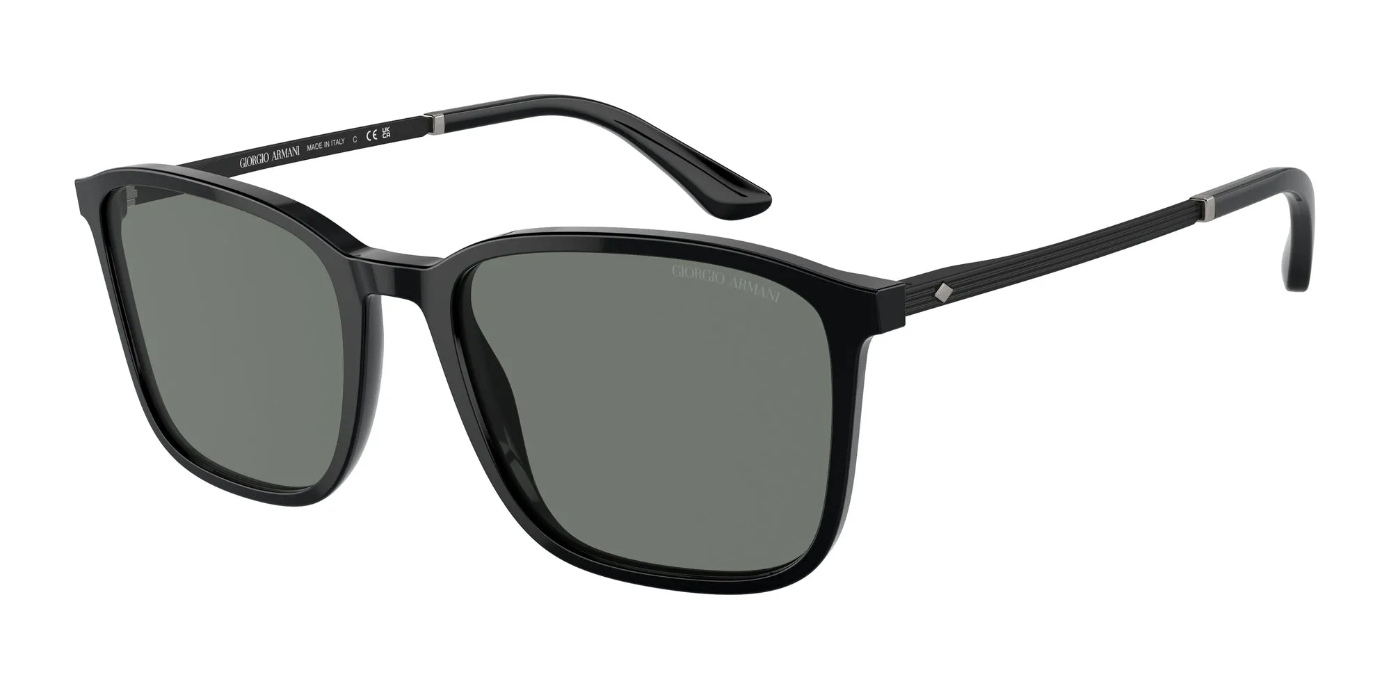 Giorgio Armani AR8197 5001/1 Occhiali da sole Acetato Nero Grigio Squadrata Normale - immagine 1