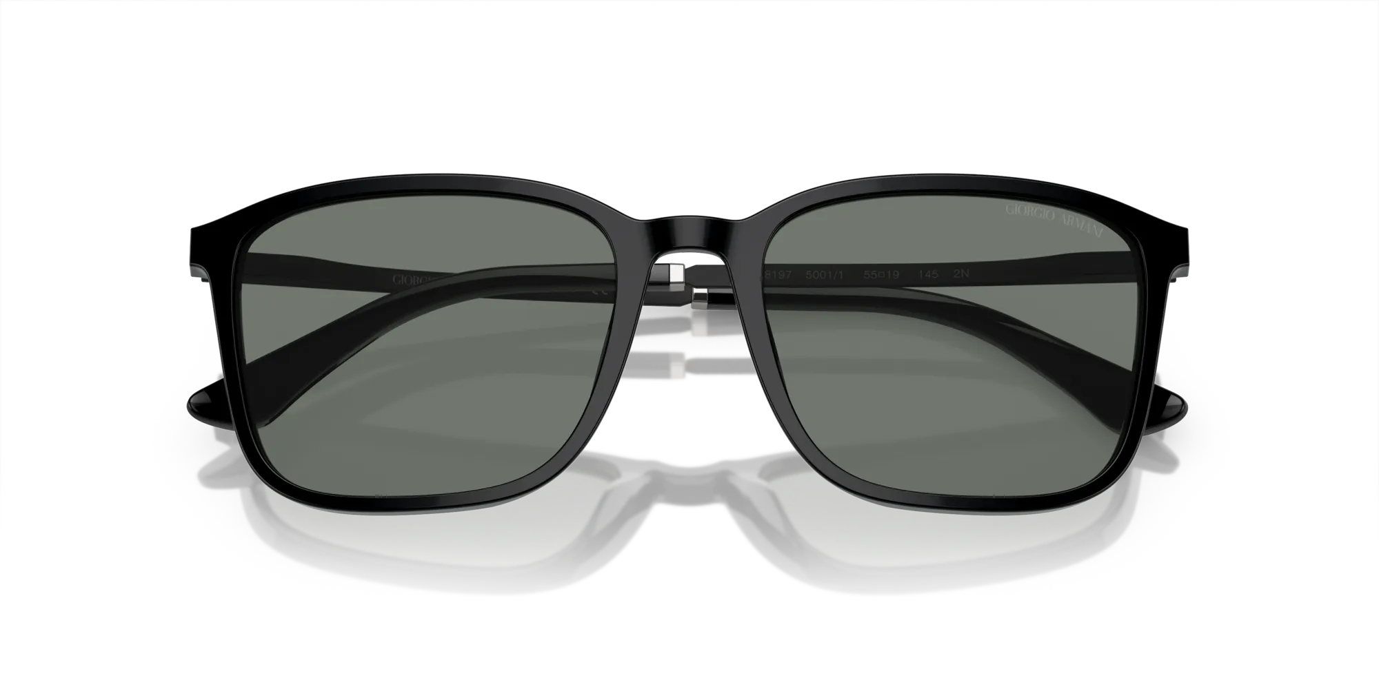 Giorgio Armani AR8197 5001/1 Occhiali da sole Acetato Nero Grigio Squadrata Normale - immagine 2