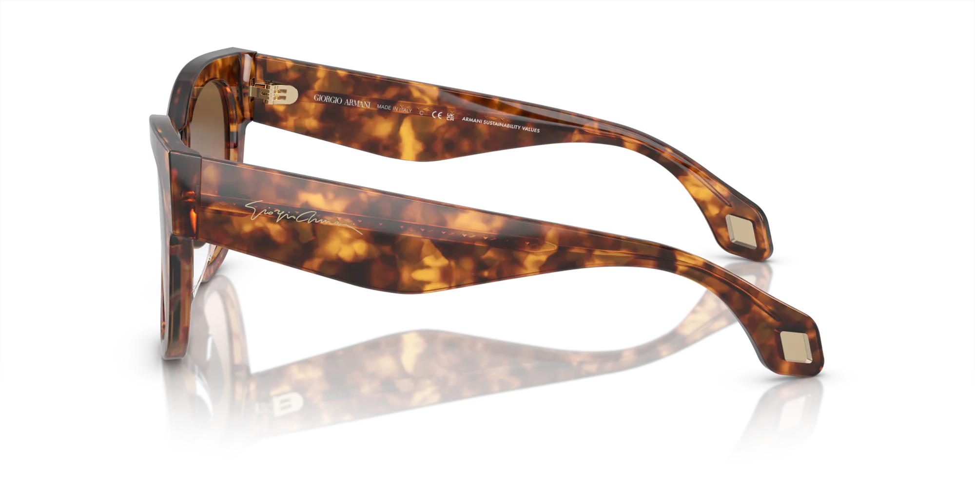 Giorgio Armani AR8195U 603351 Occhiali da sole Acetato Marrone Marrone Squadrata Normale Sfumato - immagine 4