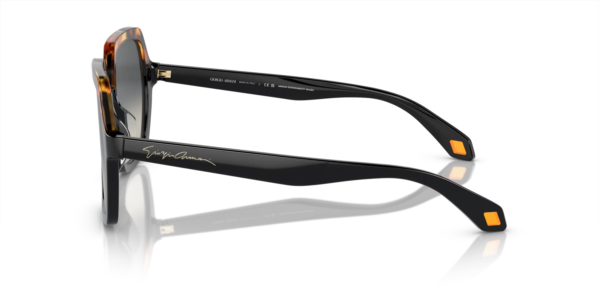 Giorgio Armani AR8193U 587519 Occhiali da sole Acetato Tartaruga Grigio Squadrata Normale Sfumato - immagine 4