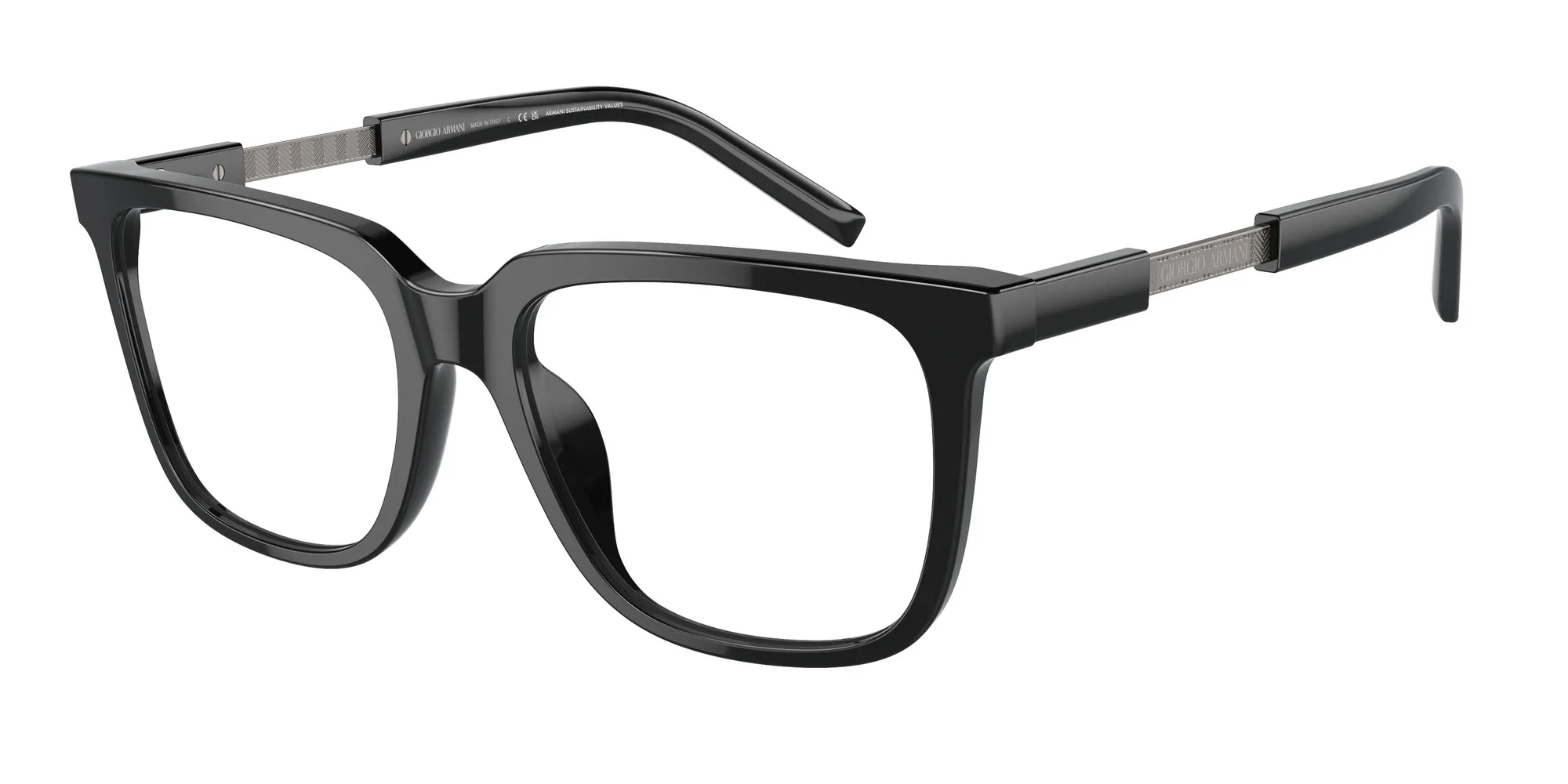 Giorgio Armani AR7252U 5875 Montature da vista Acetato Nero Trasparente Squadrata Normale - immagine 1