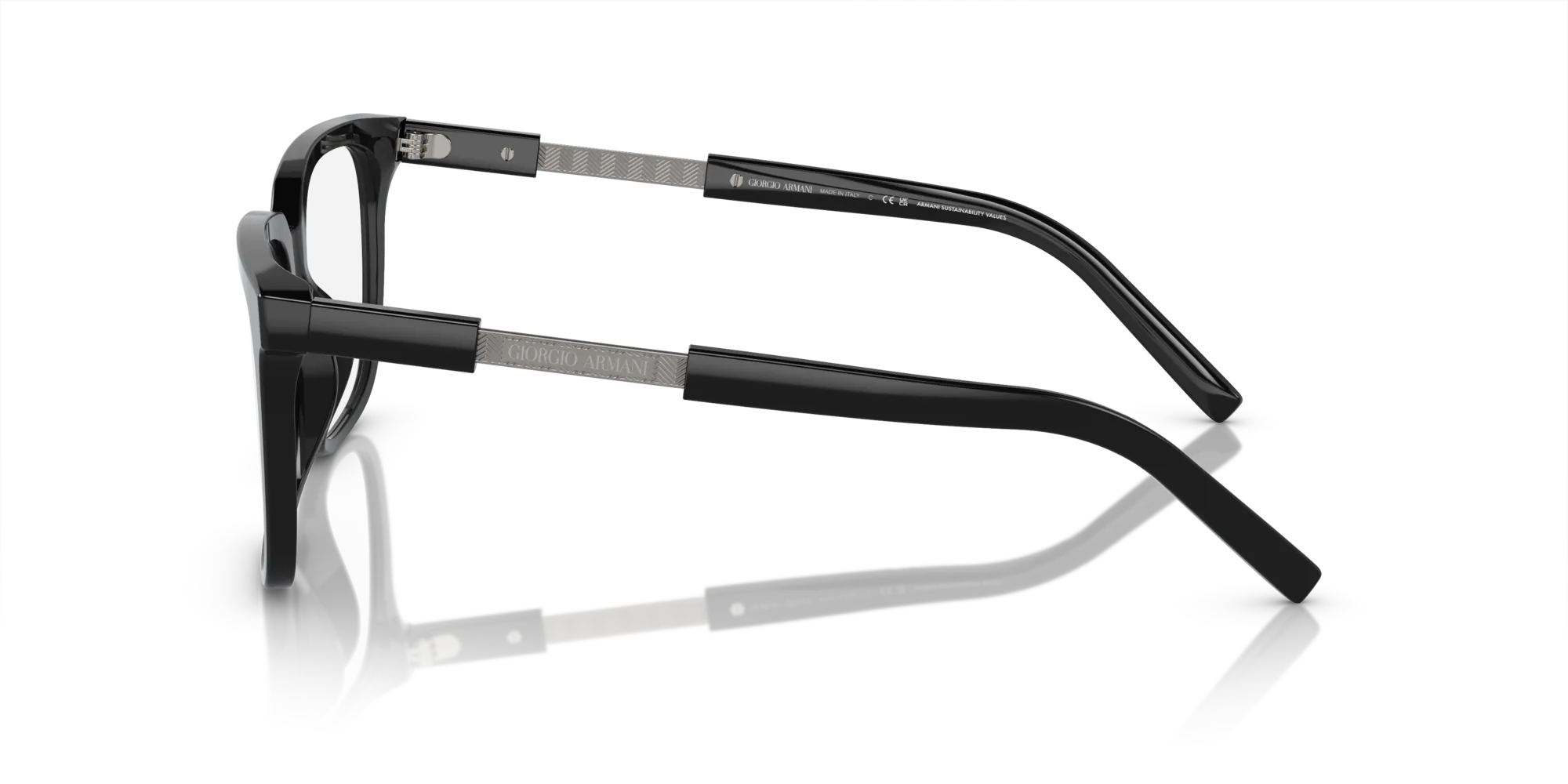 Giorgio Armani AR7252U 5875 Montature da vista Acetato Nero Trasparente Squadrata Normale - immagine 4