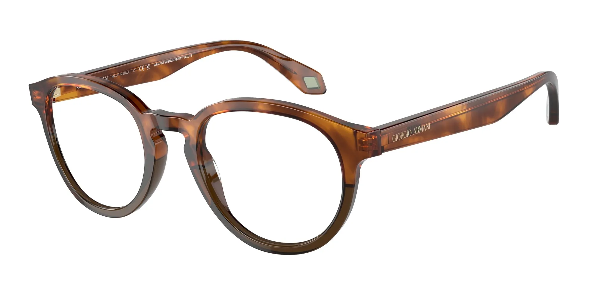 Giorgio Armani AR7248 5988 Montature da vista Acetato Marrone Trasparente Pantos Normale - immagine 1
