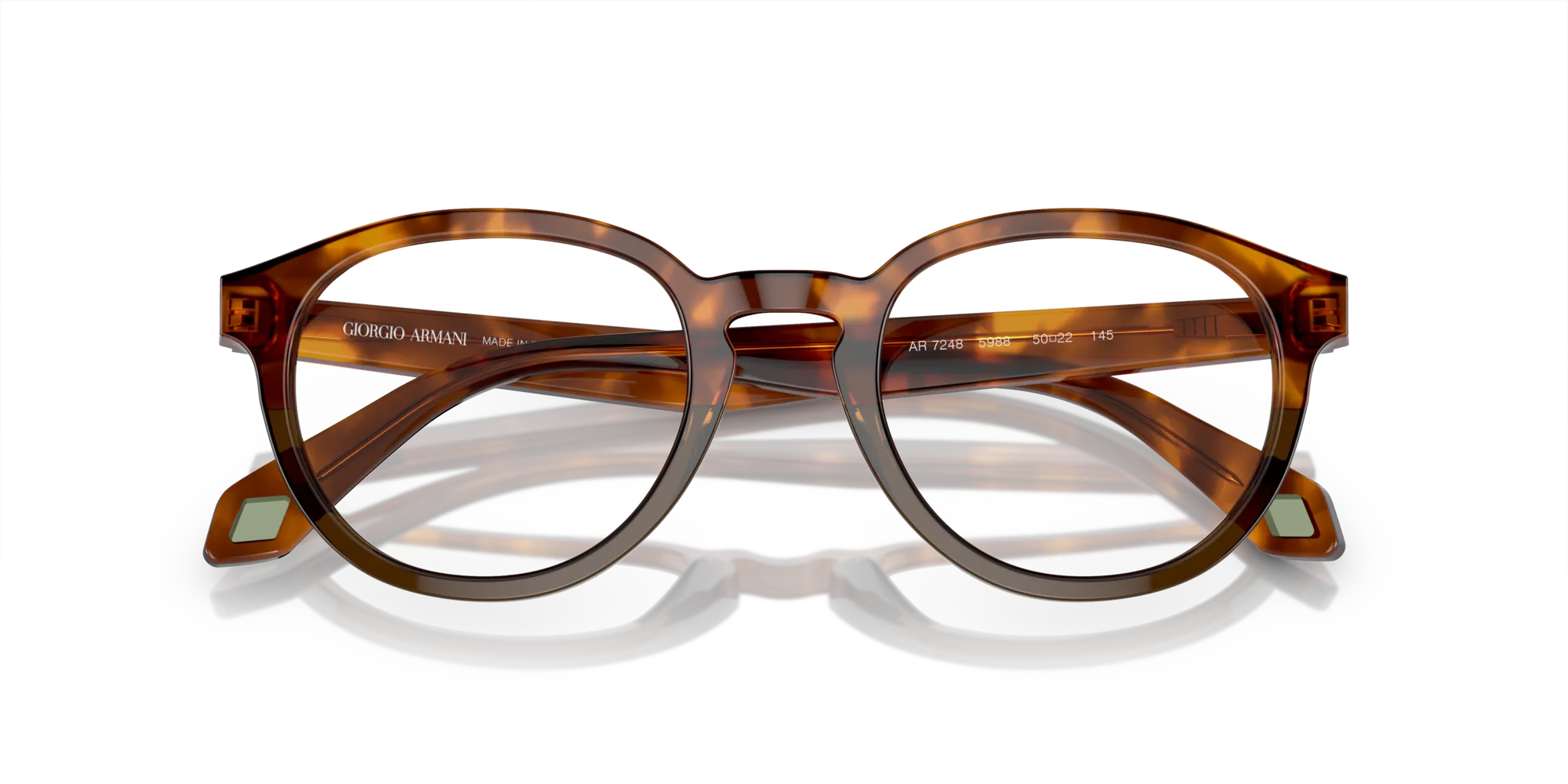 Giorgio Armani AR7248 5988 Montature da vista Acetato Marrone Trasparente Pantos Normale - immagine 2