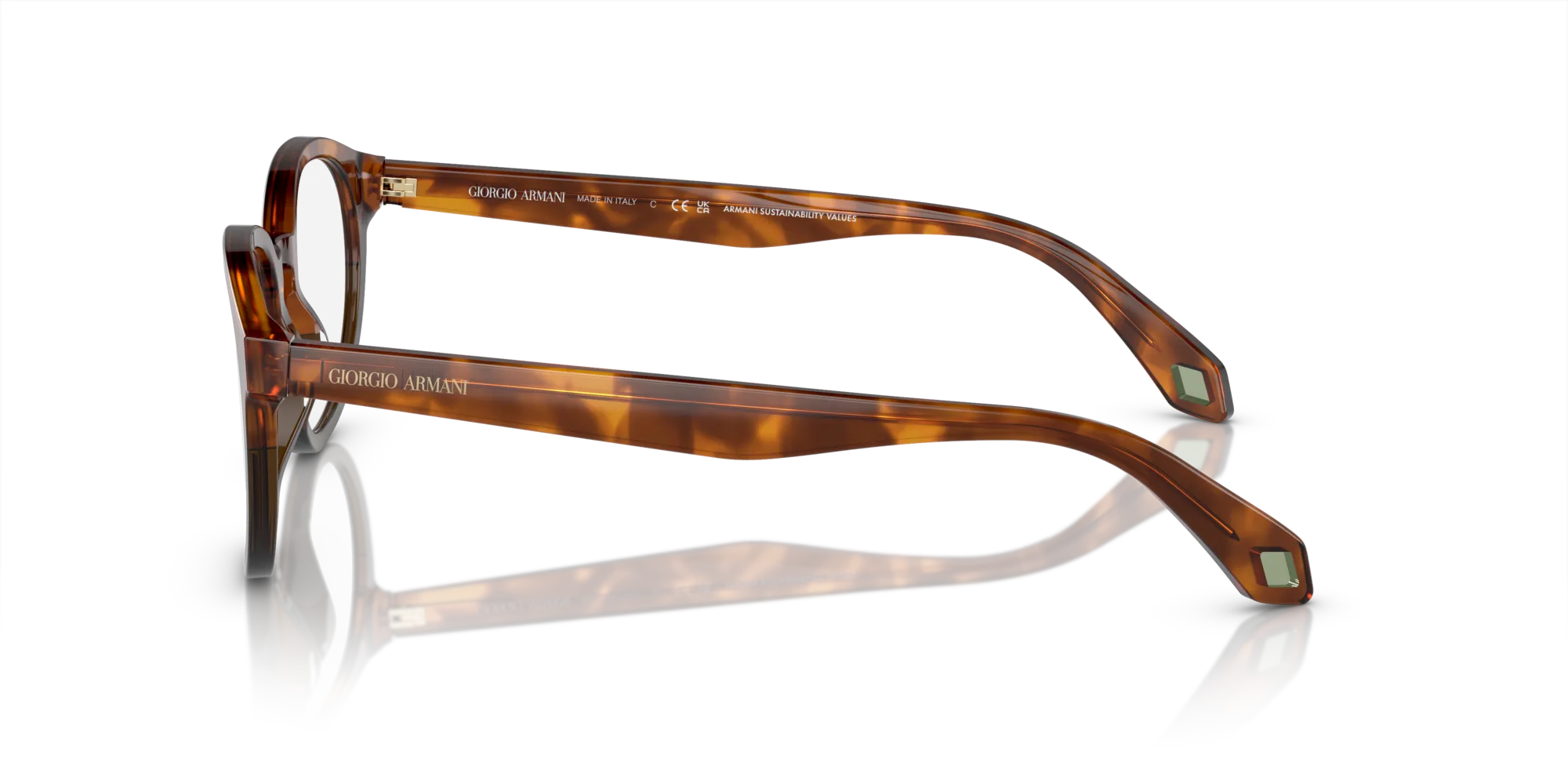 Giorgio Armani AR7248 5988 Montature da vista Acetato Marrone Trasparente Pantos Normale - immagine 4
