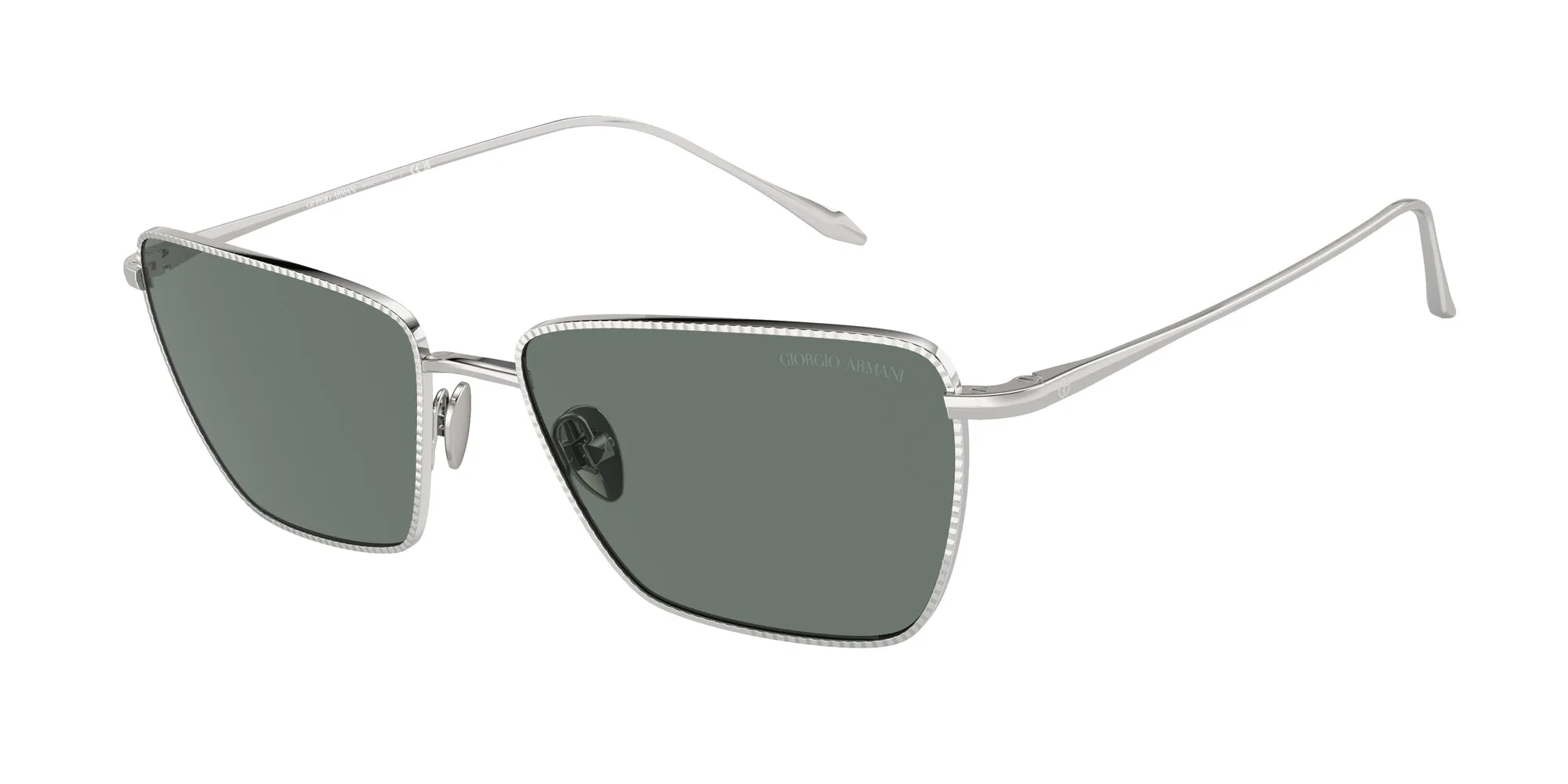 Giorgio Armani AR6153 301511 Occhiali da sole Metallo Argento Grigio Squadrata Normale - immagine 1