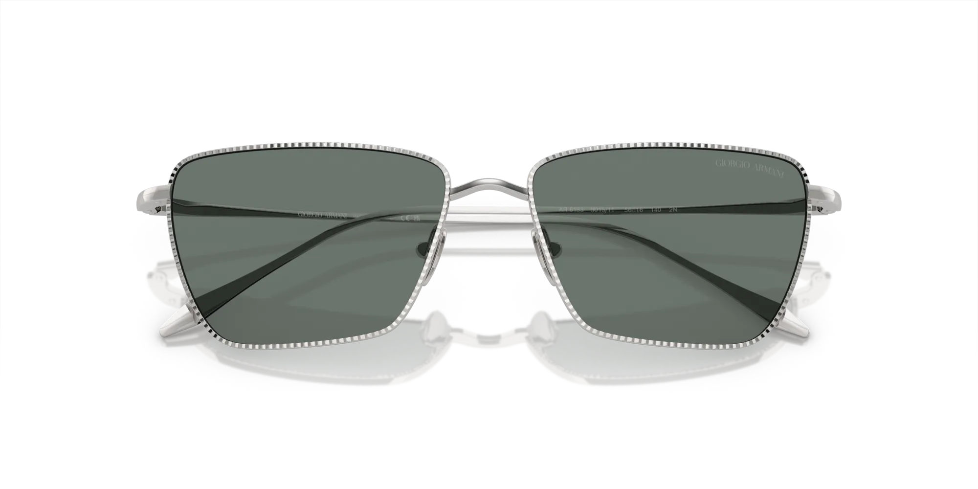 Giorgio Armani AR6153 301511 Occhiali da sole Metallo Argento Grigio Squadrata Normale - immagine 2