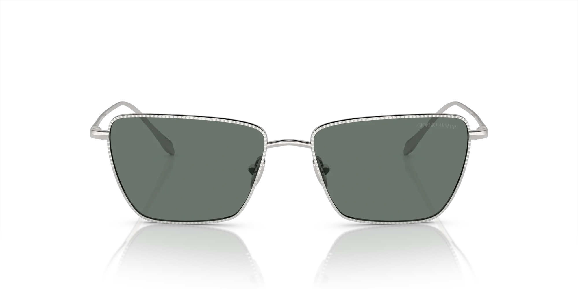 Giorgio Armani AR6153 301511 Occhiali da sole Metallo Argento Grigio Squadrata Normale - immagine 3