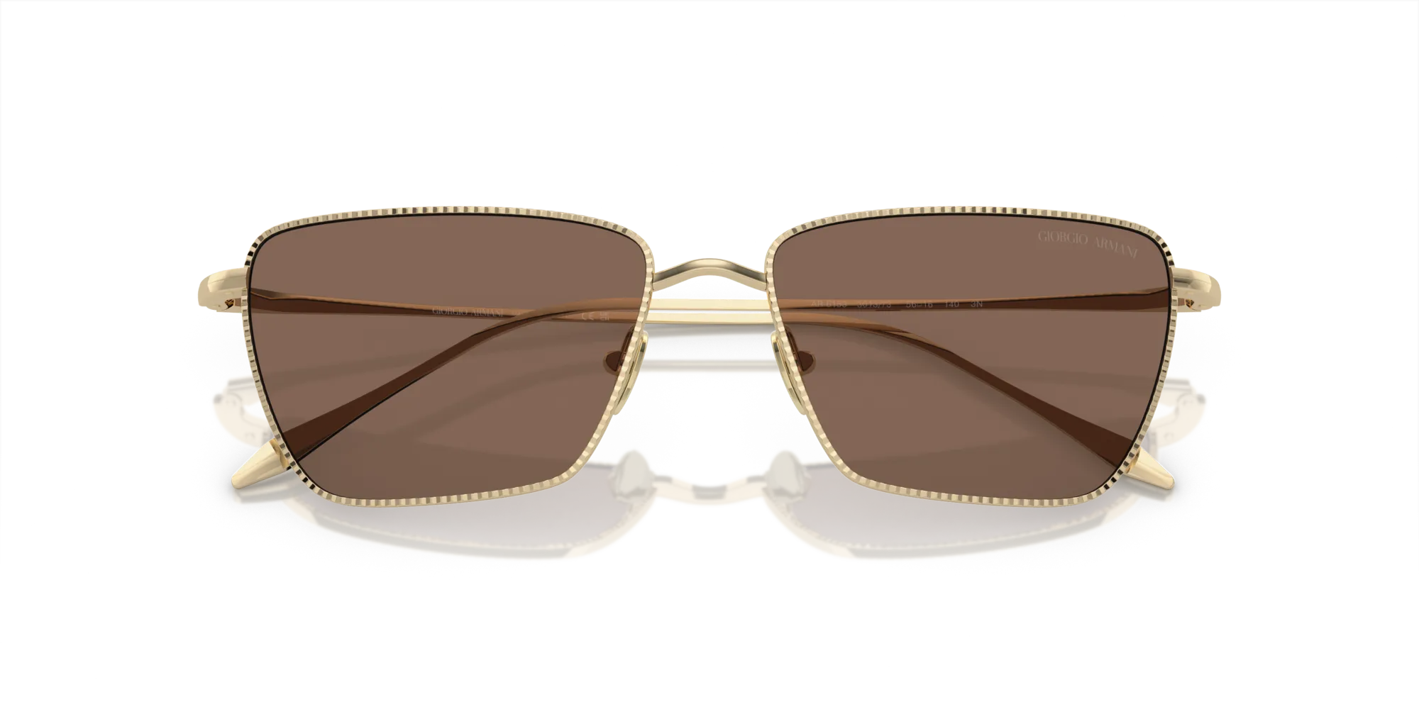 Giorgio Armani AR6153 301373 Occhiali da sole Metallo Oro Marrone Squadrata Normale - immagine 2