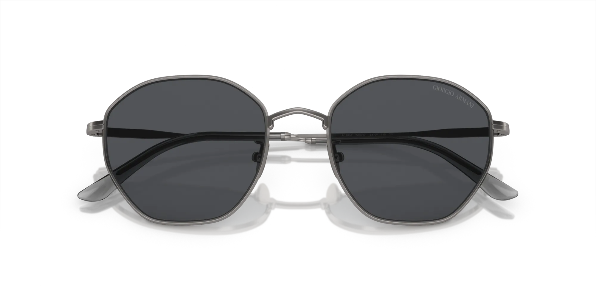 Giorgio Armani AR6150 300387 Occhiali da sole Metallo Grigio Grigio Squadrata Normale - immagine 2