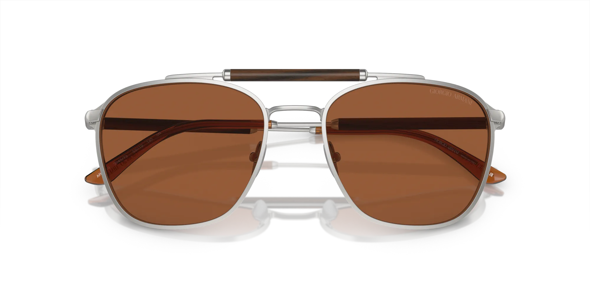 Giorgio Armani AR6149 304573 Occhiali da sole Metallo Argento Marrone Squadrata Normale - immagine 2