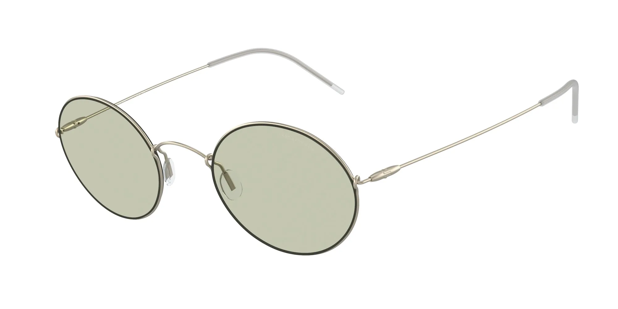 Giorgio Armani AR6115T 3002/2 Occhiali da sole Titanio Oro Verde Rotonda Normale - immagine 1