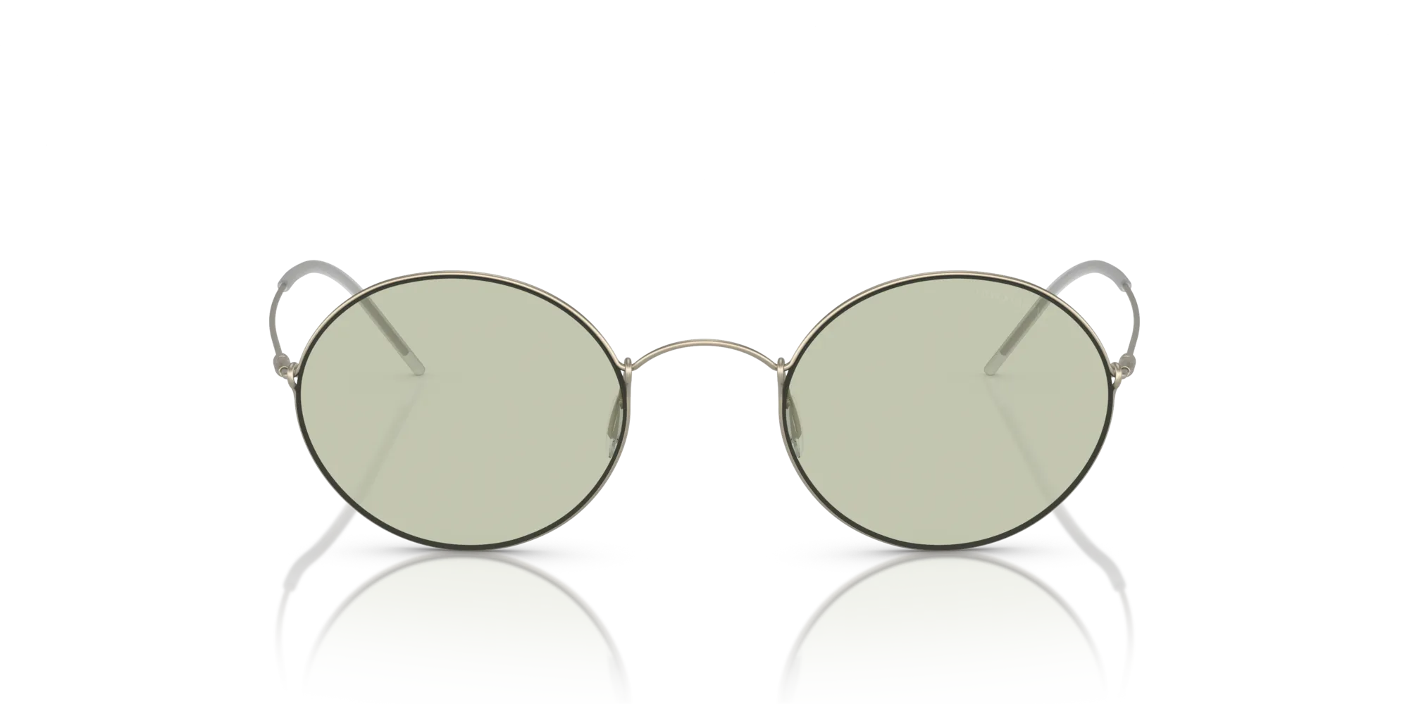 Giorgio Armani AR6115T 3002/2 Occhiali da sole Titanio Oro Verde Rotonda Normale - immagine 3