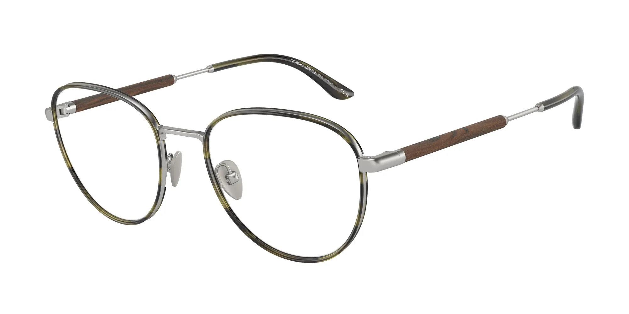 Giorgio Armani AR5137J 3045 Montature da vista Acciaio Argento Trasparente Pantos Normale - immagine 1