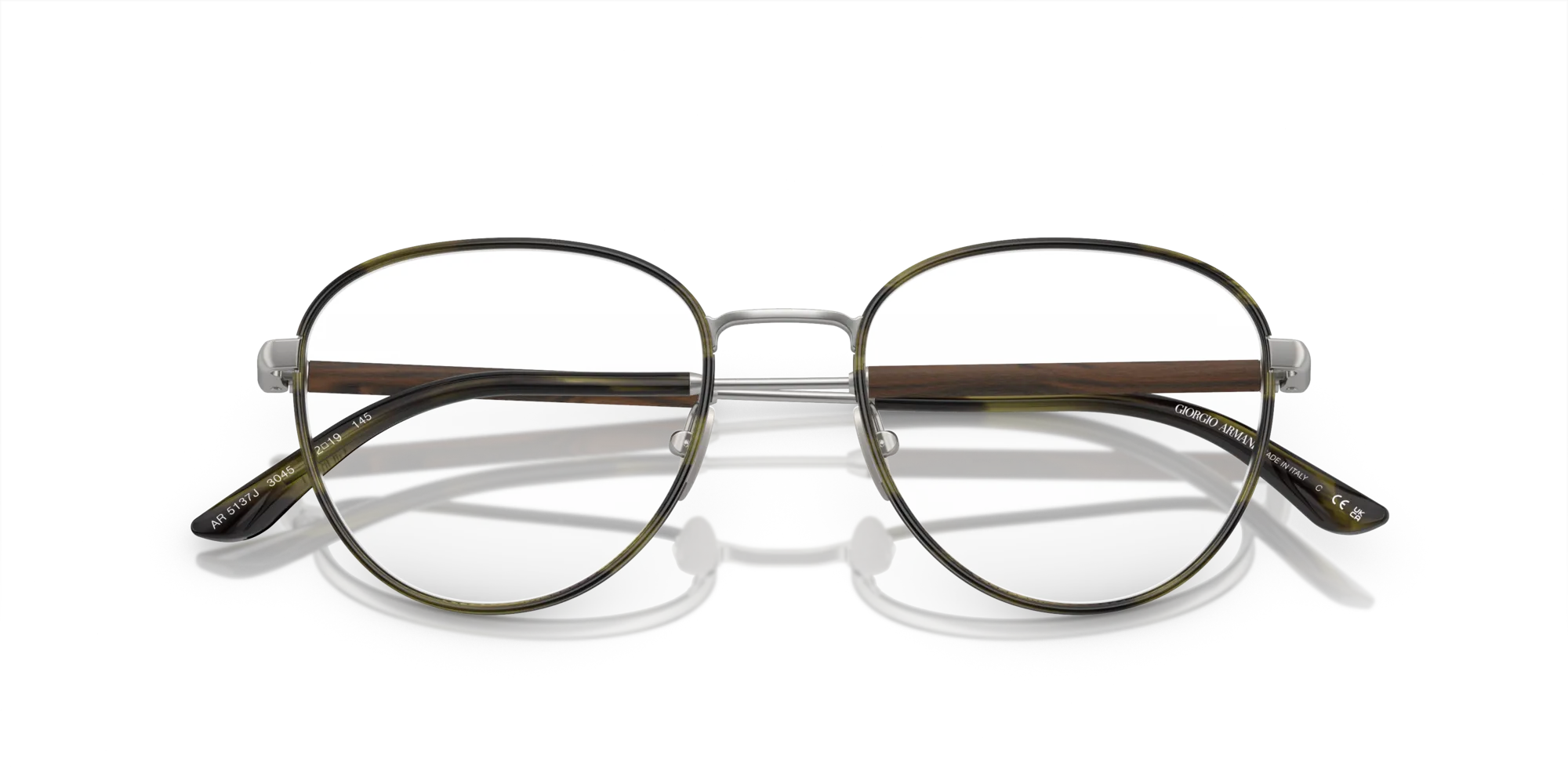 Giorgio Armani AR5137J 3045 Montature da vista Acciaio Argento Trasparente Pantos Normale - immagine 2