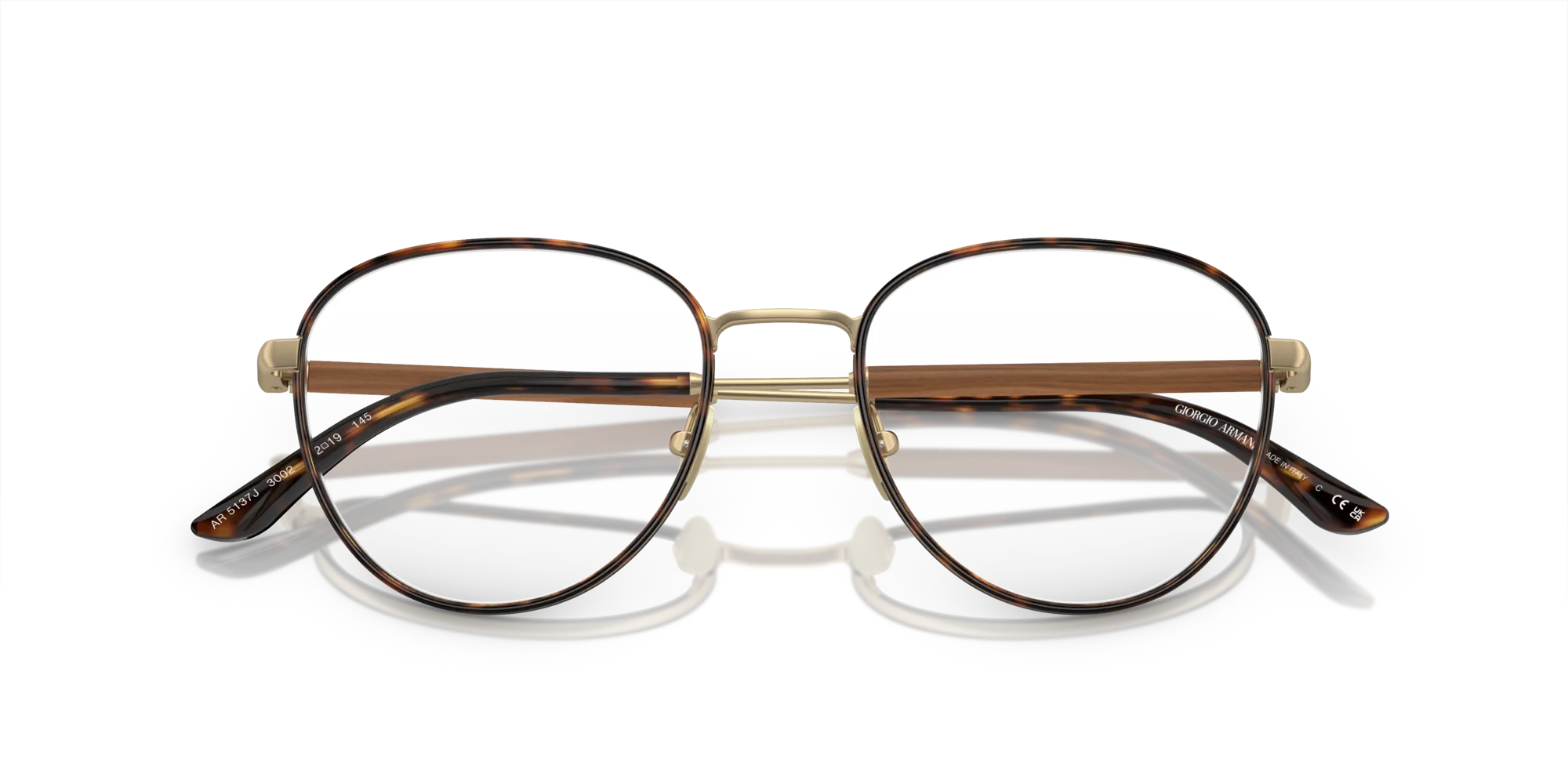 Giorgio Armani AR5137J 3002 Montature da vista Acciaio Oro Trasparente Pantos Normale - immagine 2