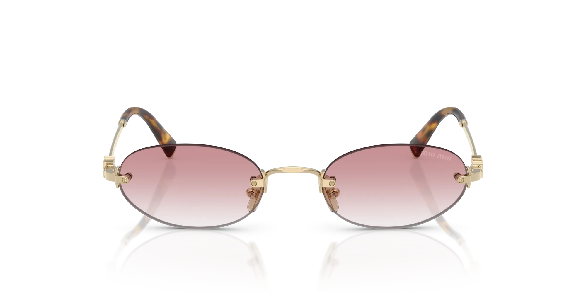 Miu Miu MU A54S ZVN70O Occhiali da sole Metallo Oro Rosa Rotonda Normale Sfumato - immagine 3